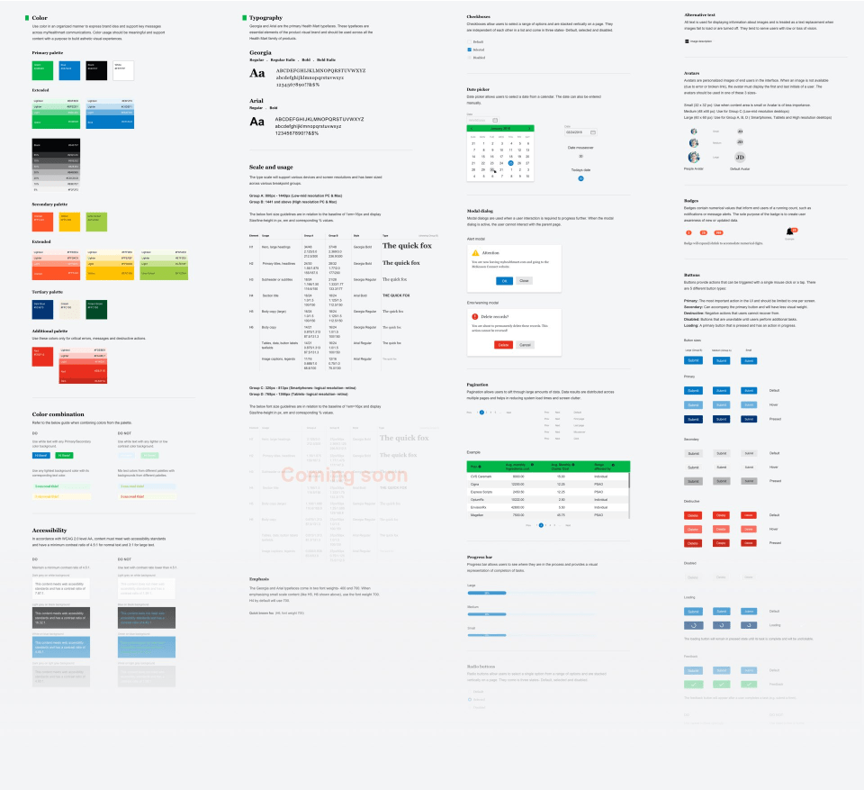 A digital style guide for McKesson's Health Mart products.